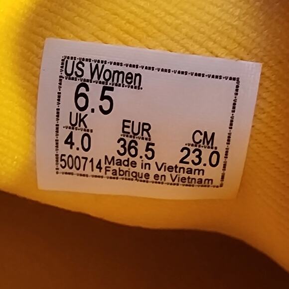 Vans Classic Slip-On Checkerboard Yellow White Size 6.5 - Picture 8 of 9